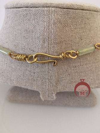 Collier The MET avec pierres tubulaires d'aventurine vert