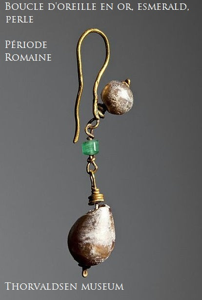 Boucles d’oreille Thorvaldsens Museum nacres et pierres