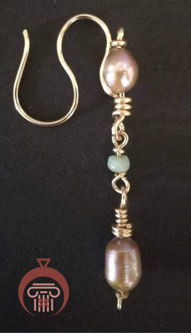 Boucles d’oreille Thorvaldsens Museum nacres et pierres semi-précieuses
