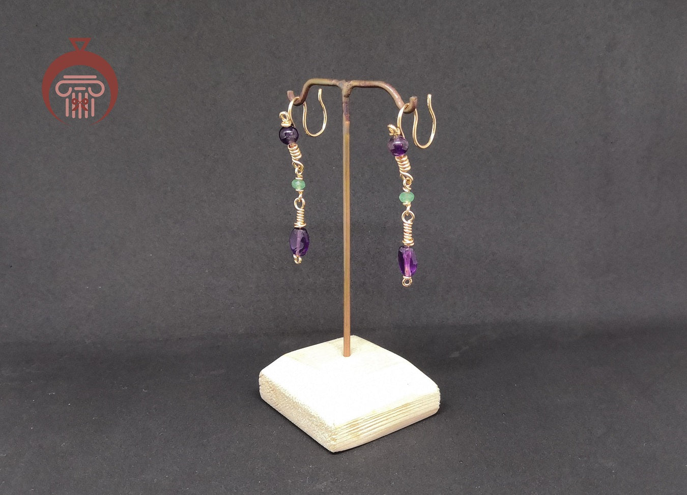 Boucles d’oreille Thorvaldsens Museum nacres et pierres semi-précieuses
